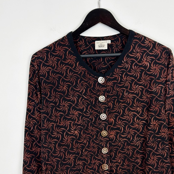 Very Vineyard Edgartown Martha's Vineyard Abstract Print Blouse Size Small - Picture 2 of 5